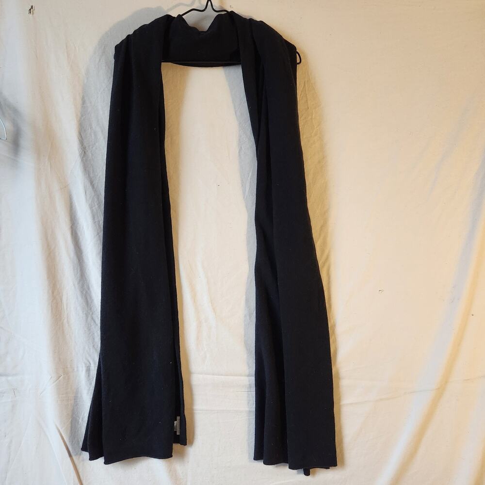 Garnet Hill 100% Cashmere Wrap Shawl 88x28in Quiet Luxury Black Scarf Old Money - Picture 3 of 9